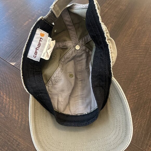 Carhartt Green Canvas Logo Patch Adjustable Hat Cotton One Size - Picture 3 of 4